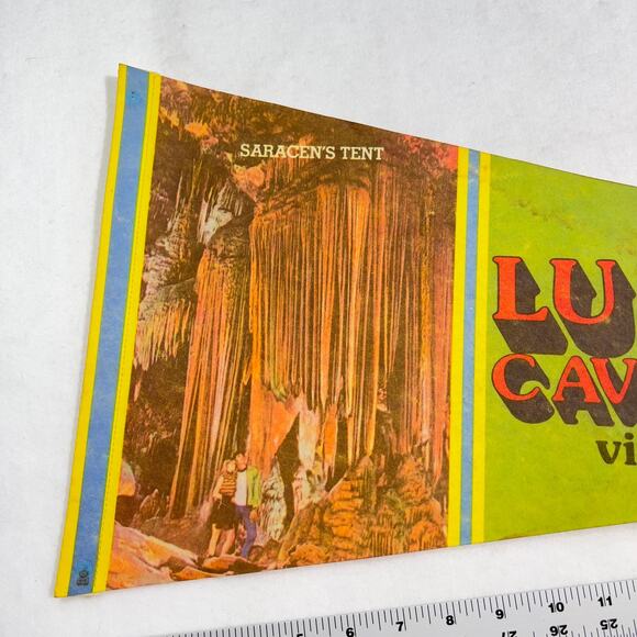 Luray Caverns Souvenir VINTAGE Felt Pennant Large 30" x 12" - Picture 2 of 11